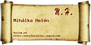 Mihálka Helén névjegykártya